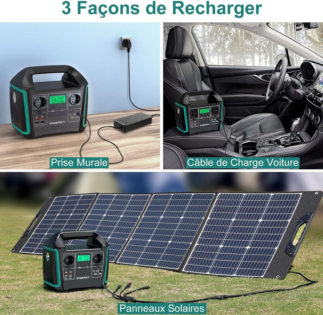 Générateur Electrique Portable 1000W Batterie Externe 220V Super Silencieux Sortir AC/USB/Type-C/QC 3.0