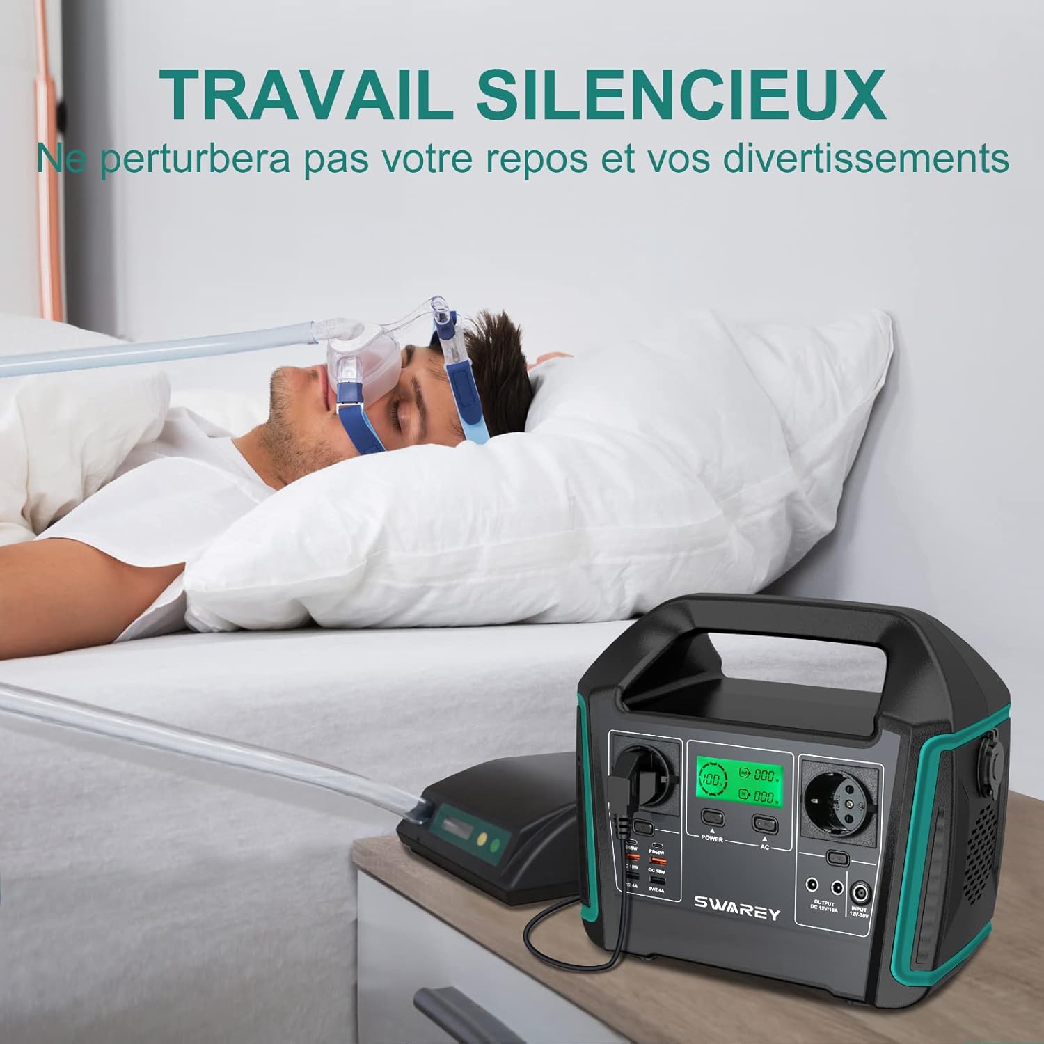 Générateur Electrique Portable 1000W Batterie Externe 220V Super Silencieux Sortir AC/USB/Type-C/QC 3.0