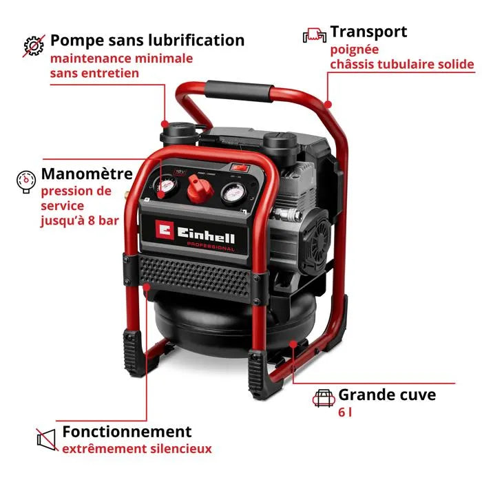 Compresseur sans fil SILENZZO 18/160 Professional Einhell