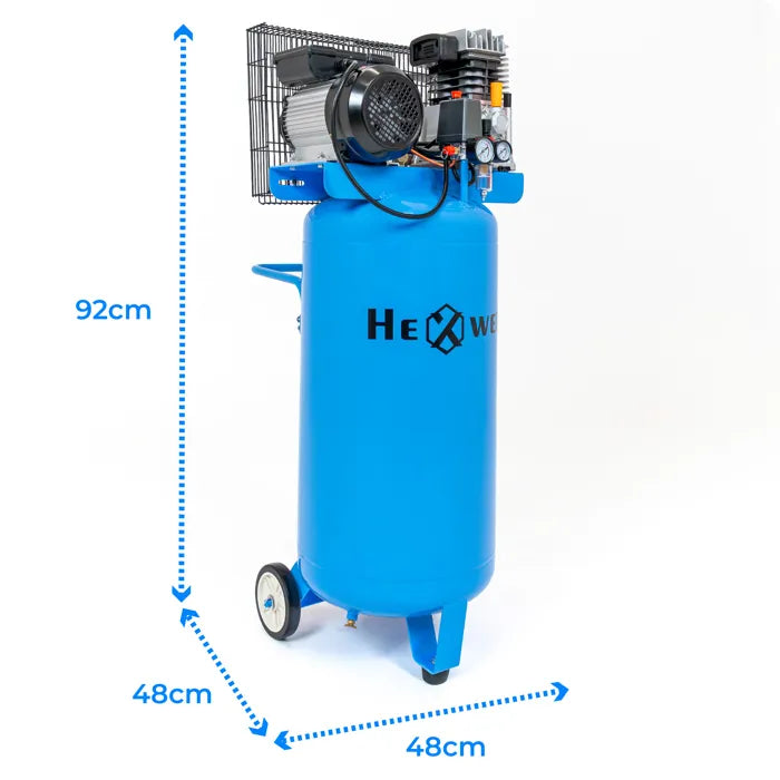 Compresseur à huile HEXWELT 100L 1800W – 8 BAR | 1 Cylindre en Fonte | Silencieux et Professionnel