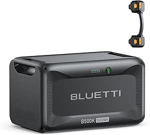 BLUETTI B500K Batterie d'Extension, LiFePO4 5120Wh pour Station d'alimentation AC200L AC300 AC500 AC200MAX, Batterie Additionnelle pour Maison, Urgence