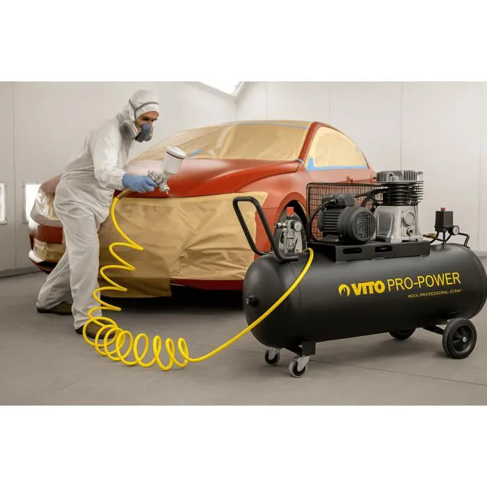 Compresseur d'Air Professionnel VITO 200 Litres – 4 CV (3000W) | 10 BAR | À Courroie | Débit 400 L/min