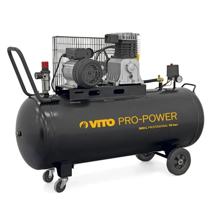 Compresseur d'Air Professionnel VITO 200 Litres – 4 CV (3000W) | 10 BAR | À Courroie | Débit 400 L/min